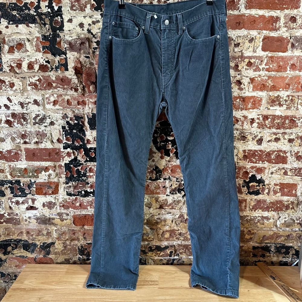 Levi's 505 Straight Leg Regular Fit Corduroy Gray Jeans Mens Size 34x34 Levis